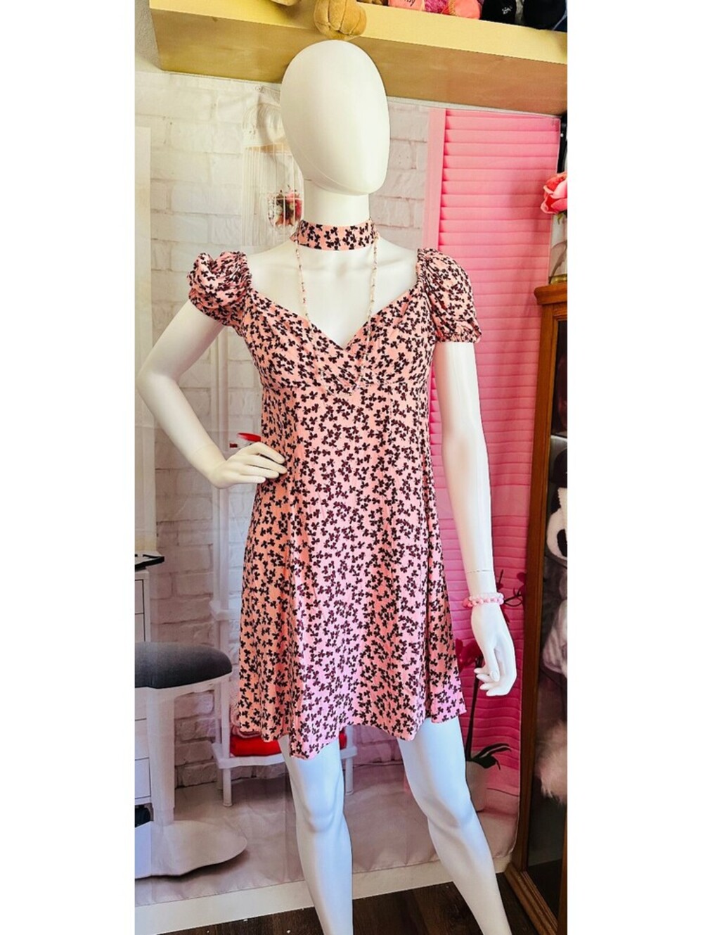 Alexis Pink Floral Print Midi Dress
